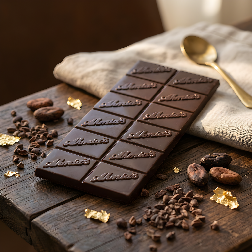 Ahmias Sugar-Free, Low-Carb, Gluten-Free, Keto Friendly, Diabetic Friendly Chocolate Bar. Only 1 g net carb per piece. 